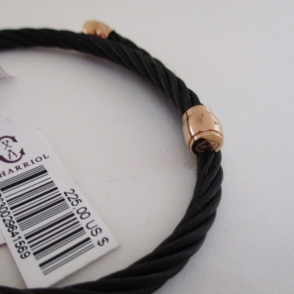 CHARRIOL Black & Rose Gold Tone Bangle Bracelet - Picture 4 of 6